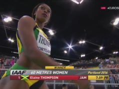 Elaine Thomspon Wins 60m Heat in 7.09 World Indoor Championship