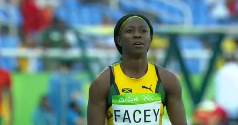 Simone Facey 2nd Heat 3 of Women's 200m at Rio Olympics