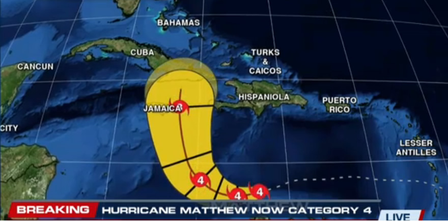 Matthew is Now a Dangerous Category 4 Hurricane, Jamaica Threat