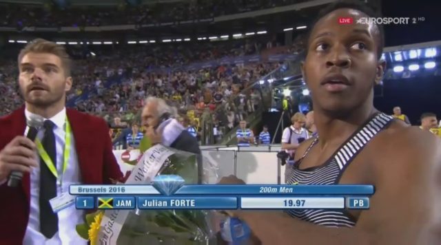 Julian Forte Wins 200m at Brussels Diamond League