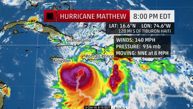 Hurricane Matthew Now Moving North, Northeast, Away From Jamaica