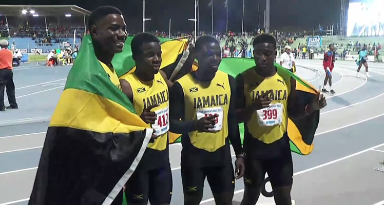 Gold for Jamaica's Boys’ 4x100m Relay Under-18 Team