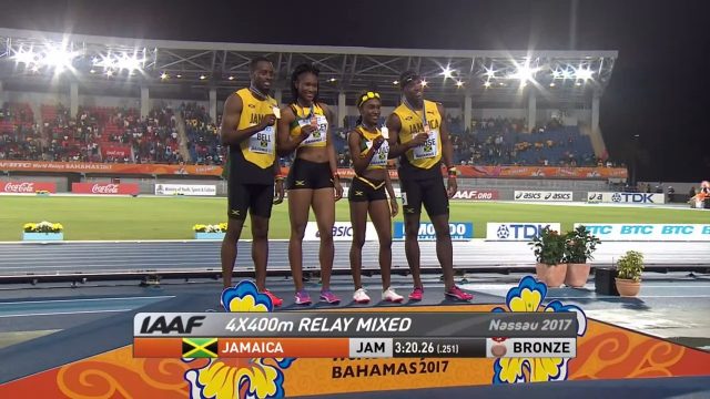 Bronze for Jamaica in Mixed 4x400m World Relays