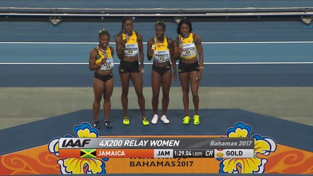 GOLD for Jamaica's Women's 4x200m at World Relays