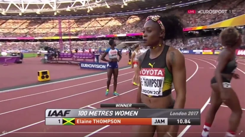Elaine Thompson WINS 100m semifinal 2: World Championships
