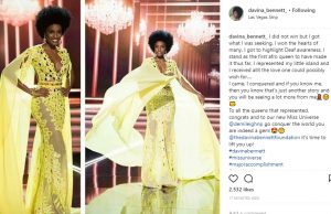 Miss Jamaica, Davina Bennet, became the first AFRO Queen to have made to Miss Universe Top3