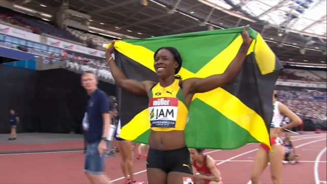 Shericka Jackson wins 200m Athletics World Cup Gold