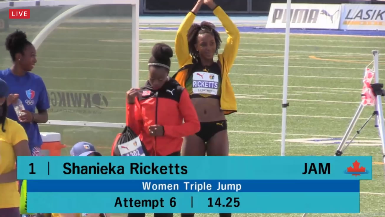 Shanieka Ricketts breaks Triple Jump record, wins gold at NACAC Championships – Toronto