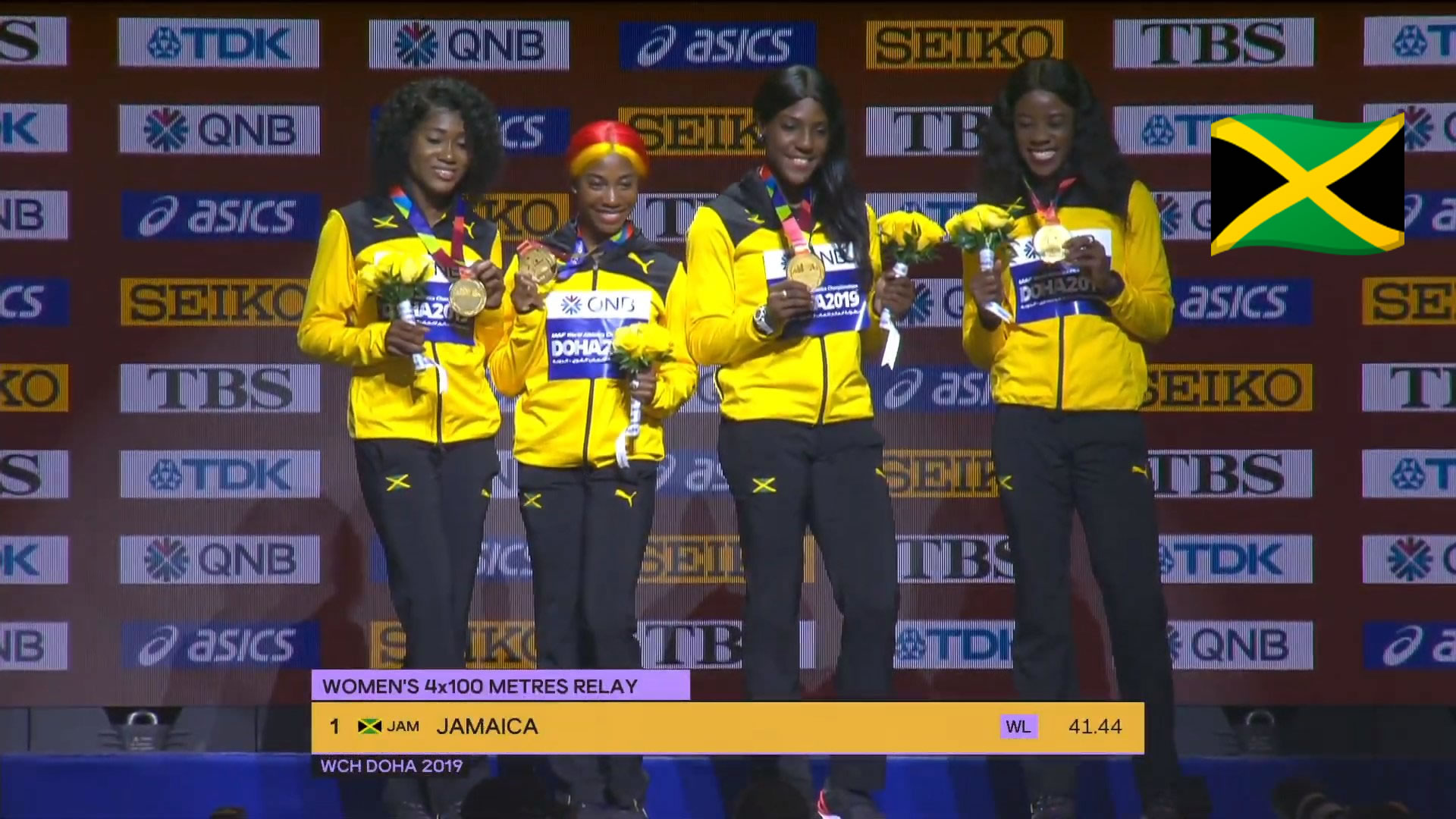 Watch: Team Jamaica's Women 4x100m Relay team crowned World Champions