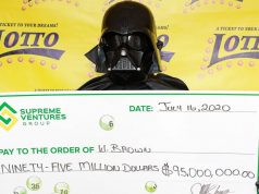 Jamaican lottery winner claimed his $95m prize dressed as Darth Vader
