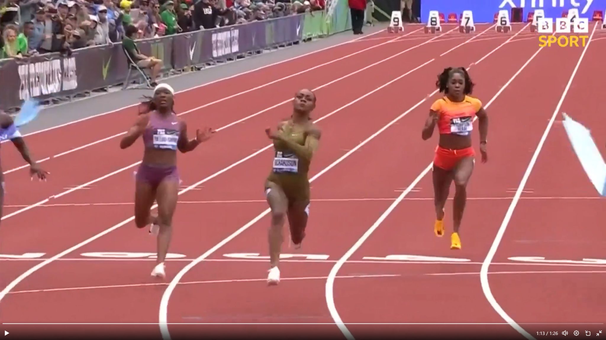 Watch: Sha’carri Richardson beats Elaine Thompson-Herah in 100m ...